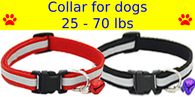 small pet collar with bell reflective dog cat