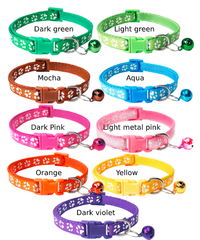 pet collar with reflective with bell