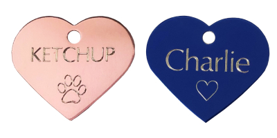 pet tag large heart for dog and cat