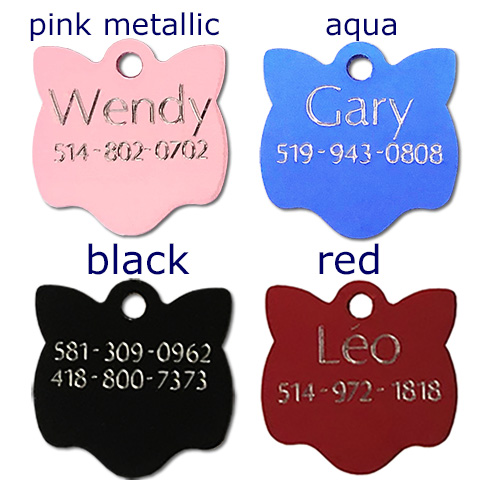 kitty cat face pet tag