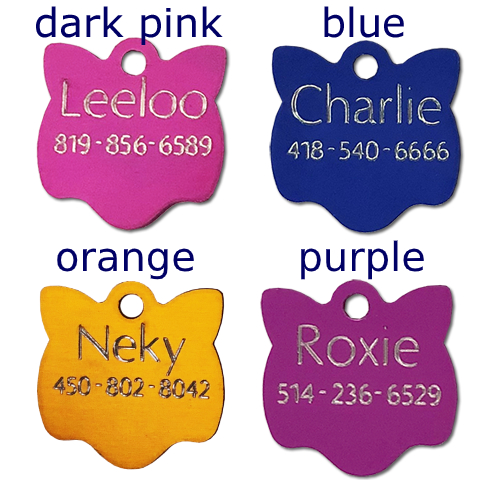 kitty cat face pet tag