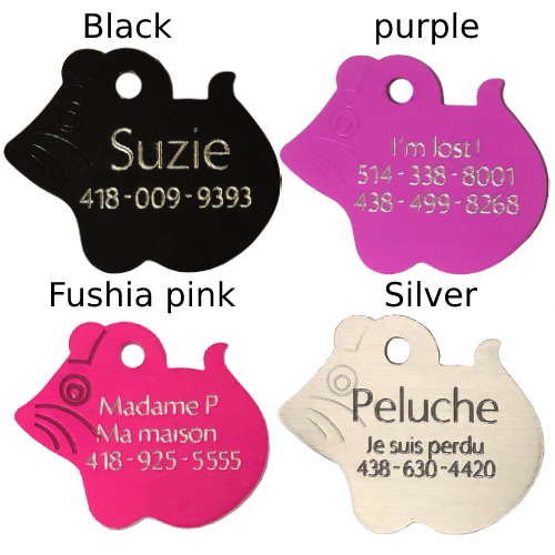 engraved mouses cats dogs pet tag id 
