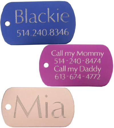 military engraved rectangle pet tag