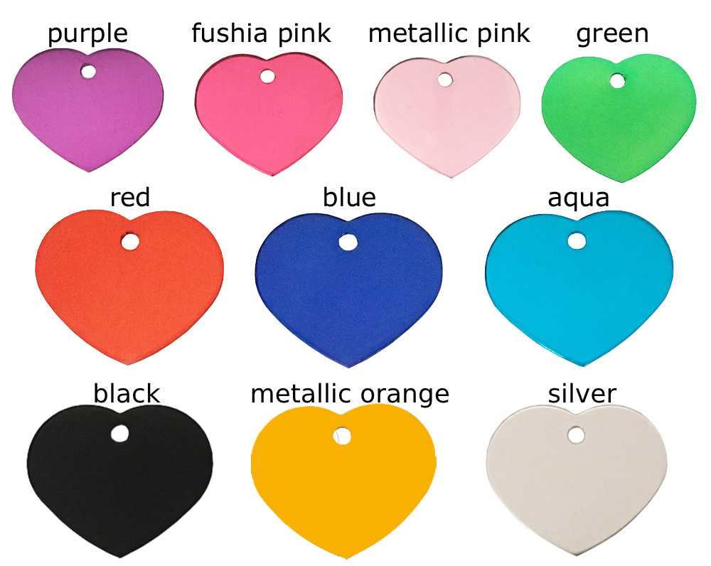 cute engraved small heart pet tag